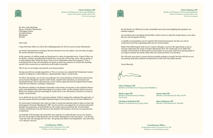 Letter to Andy Burnham 18-10-2020