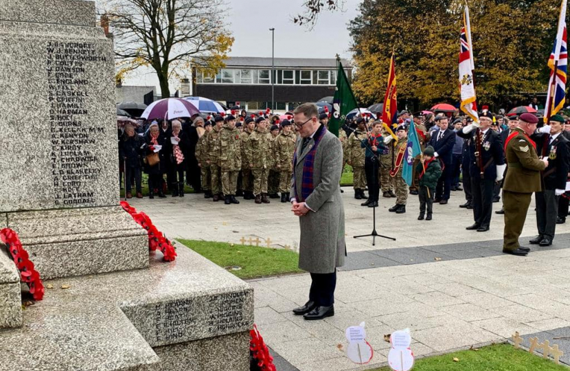 Chris at Remembrance Sunday Service