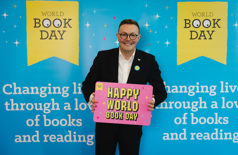 Chris at World Book Day drop-in