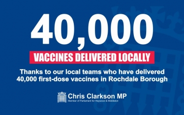 MP Welcomes News that 40,000 Residents have Received the Covid-19 Vaccine in Rochdale Borough