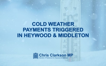 Cold Weather Payments Available for Eligible Postcodes in Heywood and Middleton Constituency
