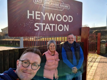 Chris and Heywood Station sign