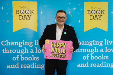 Chris at World Book Day drop-in